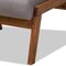Baxton Studio Naeva Mid-Century Grey Upholstered Walnut Finished Wood Footstool 160-9946 - alternate 3